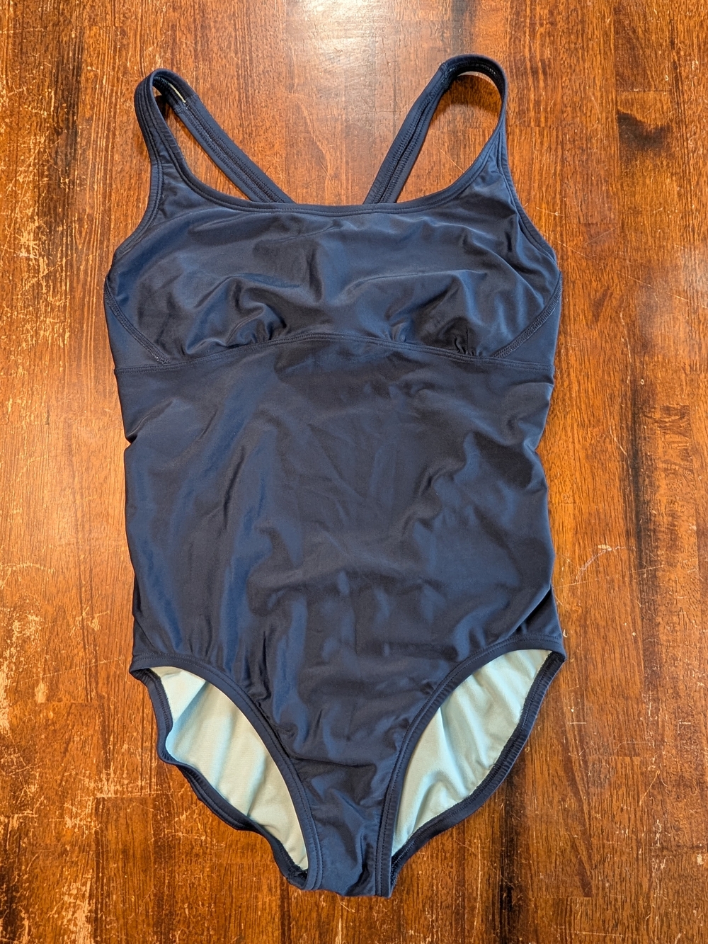 Nike One Piece Swimsuit Womens Size 10 Navy Blue Beach Ocean Pool Travel Swim
